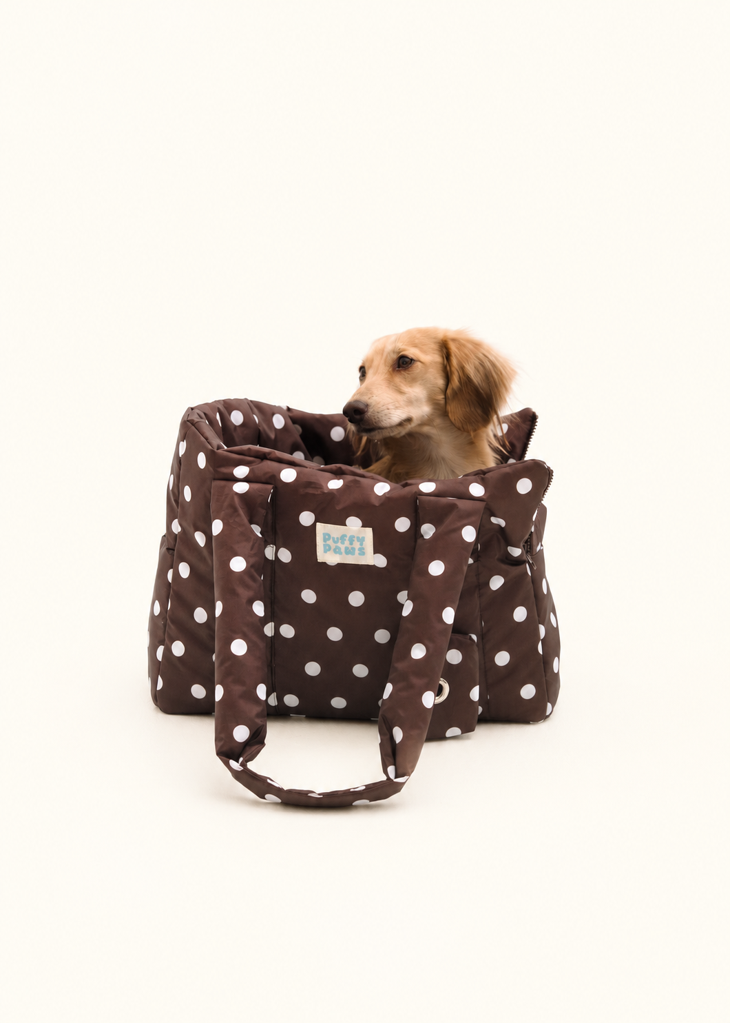 Puffy Paws Brown Polka